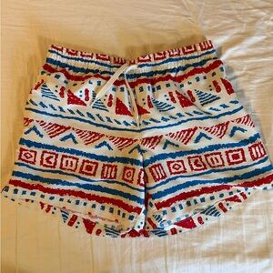Chubbies Patriotic Swim Shorts Men M Red White Blue Aztec Beach Resort vacation